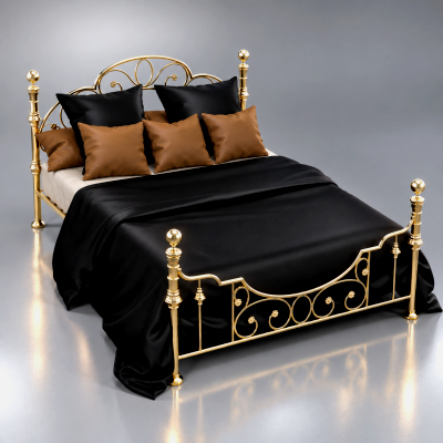 Luxury Gold Metal Bed AQ3D by AQ3D