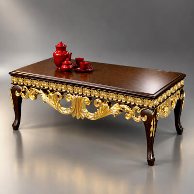 Luxury Ornate Console Table 3D Model AQ3D