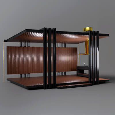 Luxury Outdoor Garden Gazebo Pavilion 3D Model AQ3D