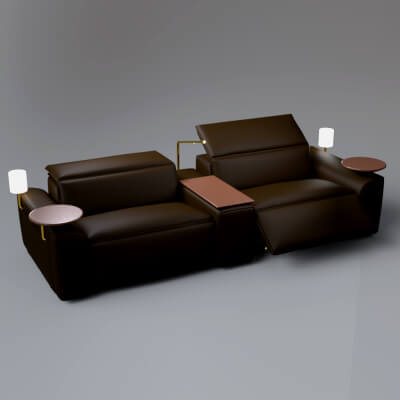 Luxury Recliner Sofa with Side Tables AQ3D