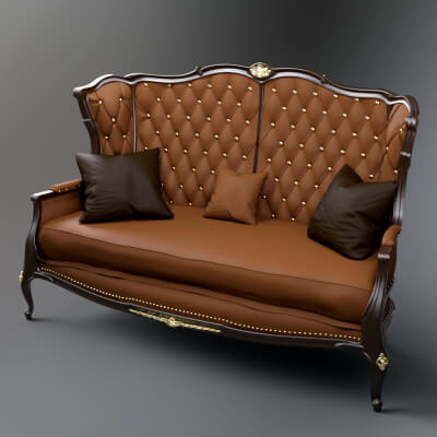 Luxury Royal Classic Sofa 3D Model AQ3D