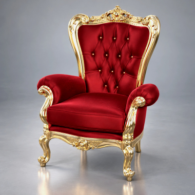 Luxury Royal Red Velvet Gold Throne Chair AQ3D by AQ3D