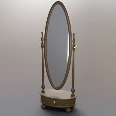Luxury Wooden Full Length Floor Mirror AQ3D