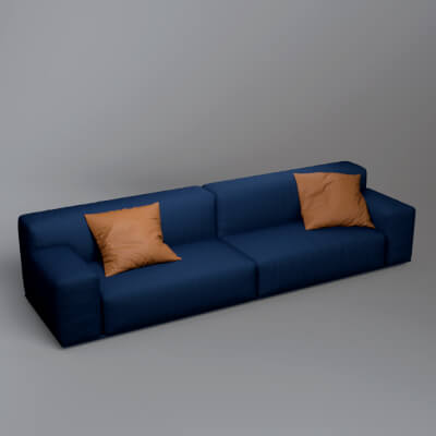 Modern 3 Seater Sofa With Cushions AQ3D