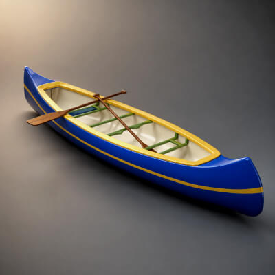 Modern Canoe Boat 3D Model AQ3D by AQ3D