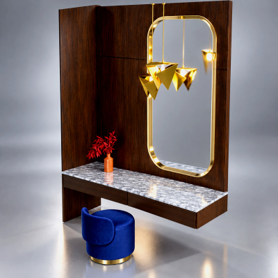 Modern Dressing Table and Stool AQ3D by AQ3D