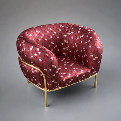 Modern Floral Barrel Chair 3D Model AQ3D