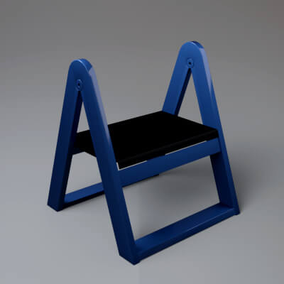 Modern Folding STEP Stool 3D Model AQ3D