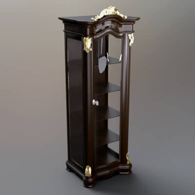 Modern Glass Display Cabinet 3D Model AQ3D
