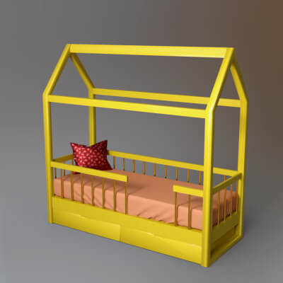 Modern Kids Bed 3D Model AQ3D