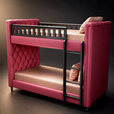 Modern Kids Bunk Bed 3D Model AQ3D