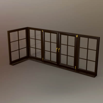 Modern L-Shaped Long Wooden Door Design AQ3D