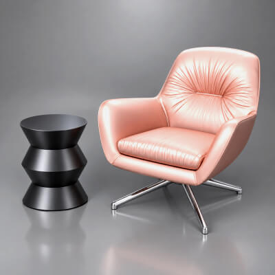 Modern Lounge Chair &amp Side Table 3D Model AQ3D