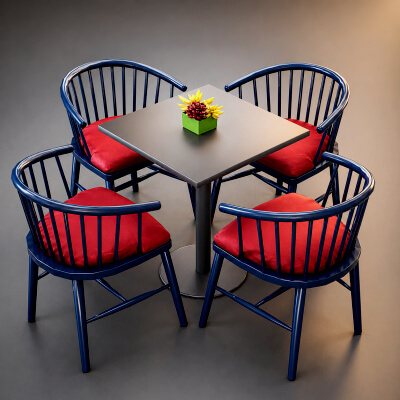Modern Outdoor Dining Table &amp 4 Chairs 3D Model AQ3D