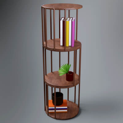 Modern Round Display Shelf AQ3D