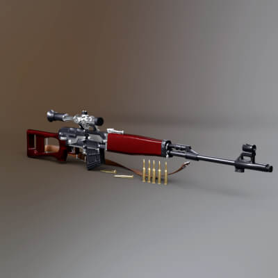 Modern Sniper Rifle with Scope and Ammo AQ3D by AQ3D