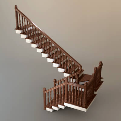 Modern Wooden Staircase AQ3D by AQ3D
