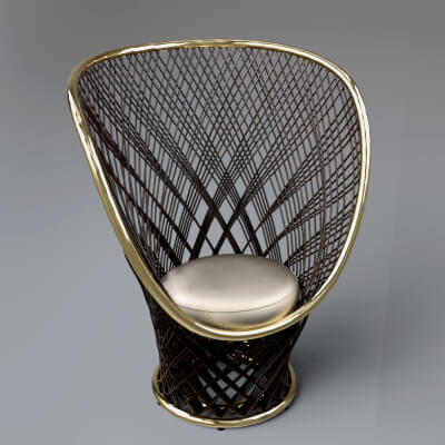 Modern Woven Accent Chair 3D Model AQ3D by AQ3D