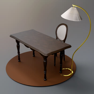 AQ3D Office Work Table and Chair 11