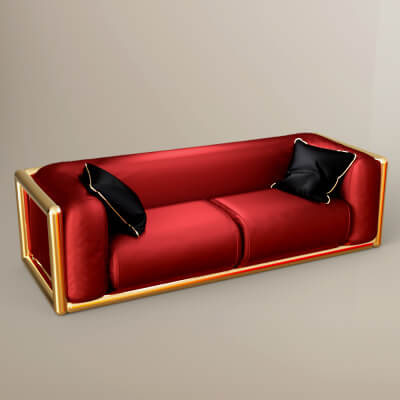 Premium Living Room Sofa 3D Asset AQ3D