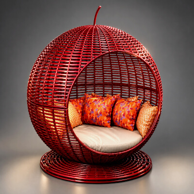 Rattan Egg Lounge Chair 3D Model AQ3D by AQ3D