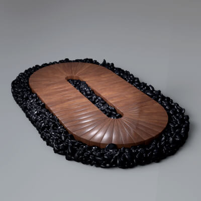 Realistic Wooden Board Road with Pebble Path 3D Model AQ3D by AQ3D
