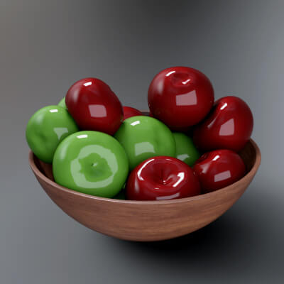 Wooden Fruit Bowl 3D Model Aq3D by AQ3D