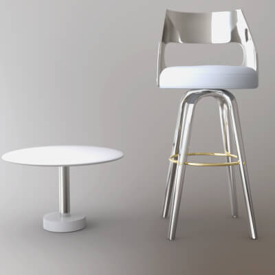 A3S Barber Chair and Table