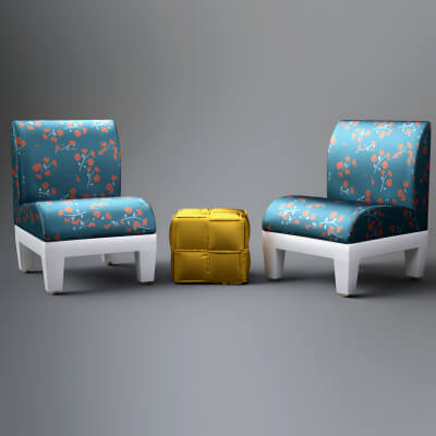 A3S H-Mini Chairs With Stool by Architect3DStudio