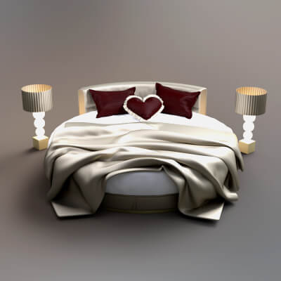 A3S H-Unique Round Bed by Architect3DStudio