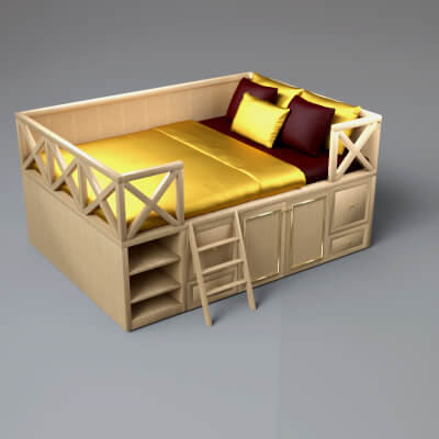 A3S H-Wooden Child Bed