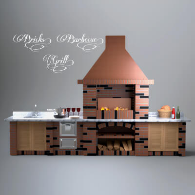 A3S P-Brick Barbecue Grill by Architect3DStudio