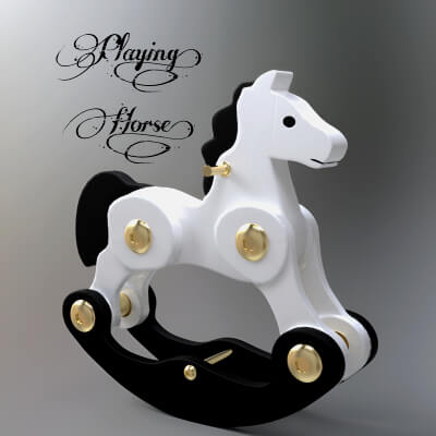 A3S P-Kids Playing Horse by Architect3DStudio