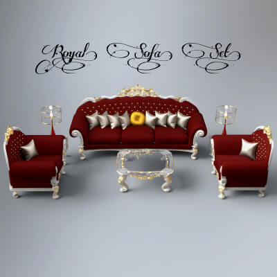 A3S P-Royal Sofa Set 3 by Architect3DStudio