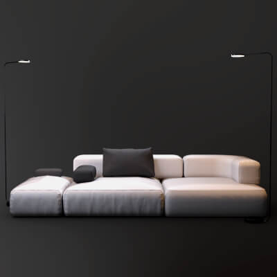 A3S Sofa and Lamps