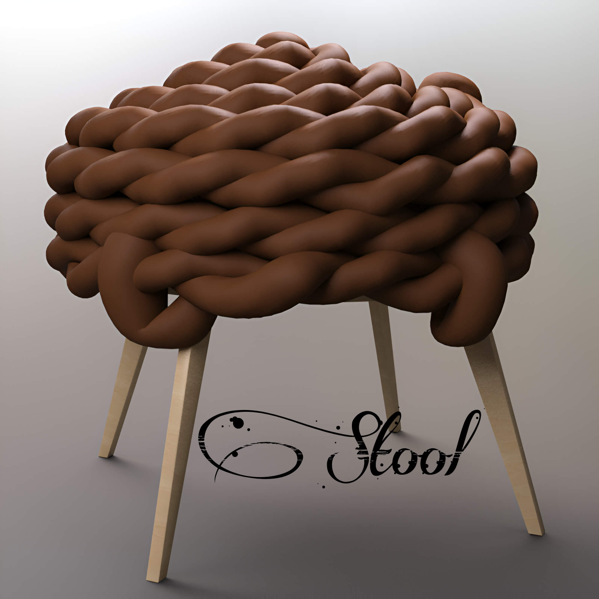 A3S H-Rope Stool 3D Render, Digital Art by Architect3DStudio
