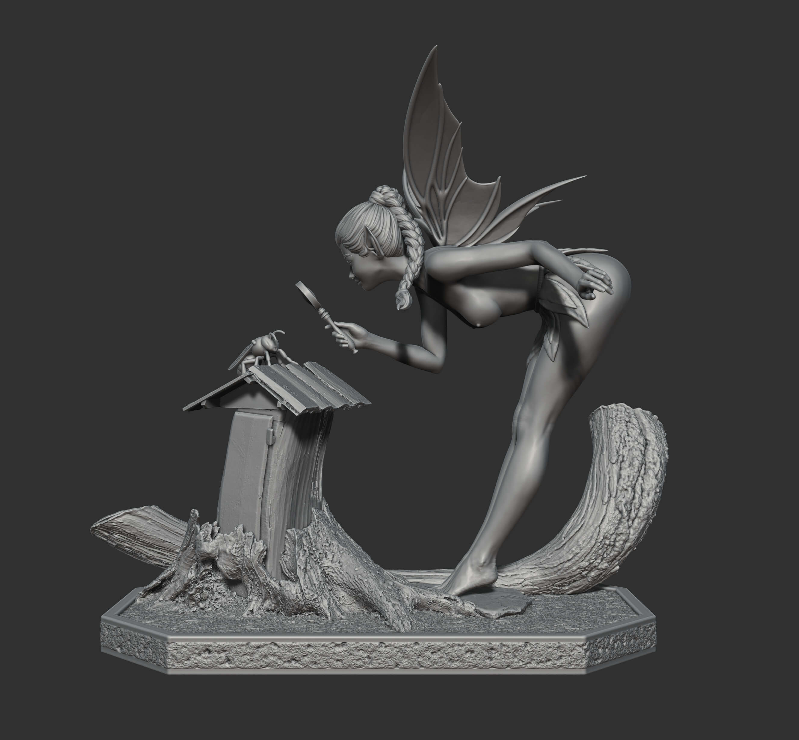 Elf and a Bee - 3D Model by Aronon