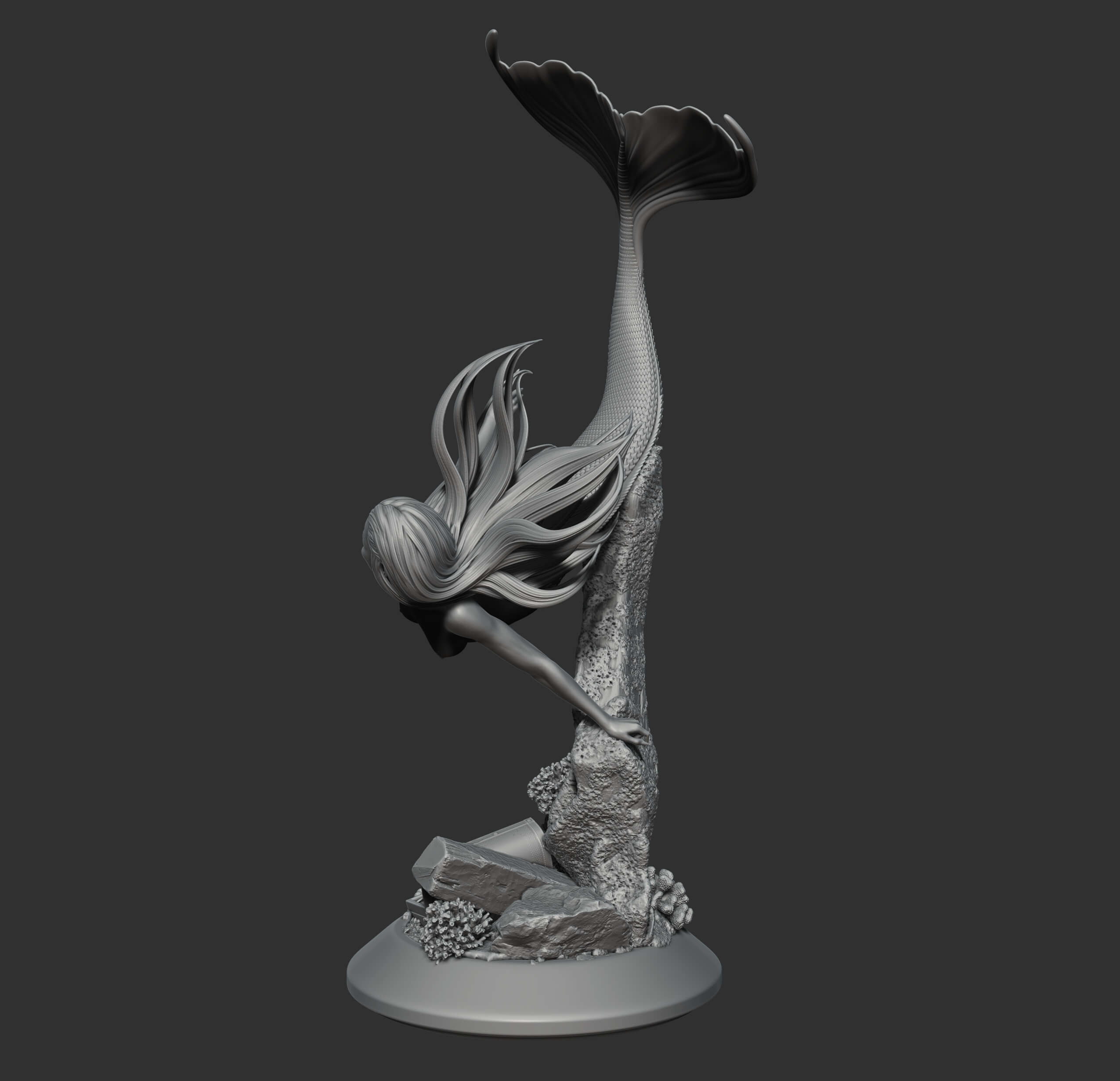 Mermaid and The Treasure - 3D Model by Aronon
