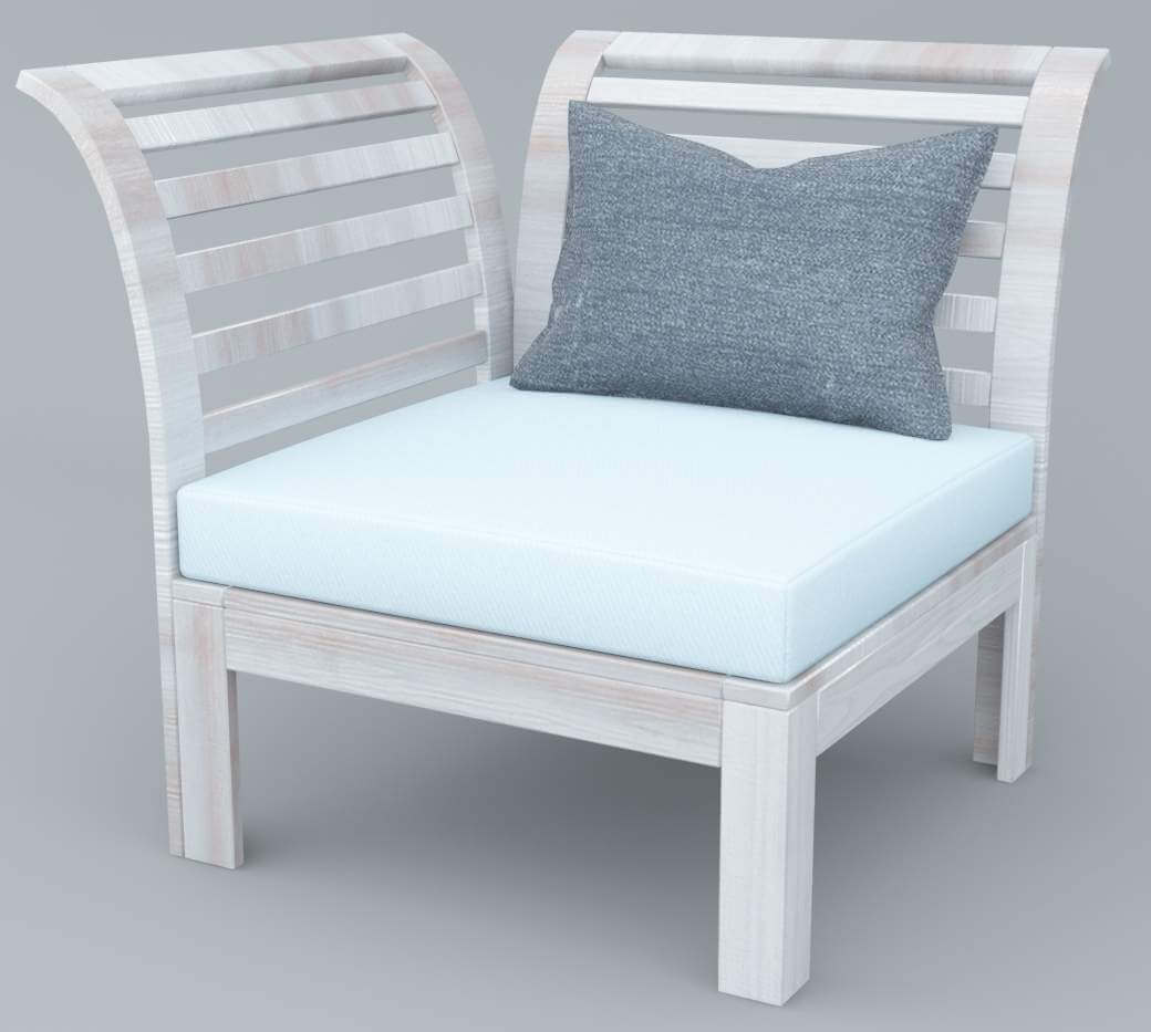 White Wooden Outdoor Chair 3D Model by Arq_Lugo
