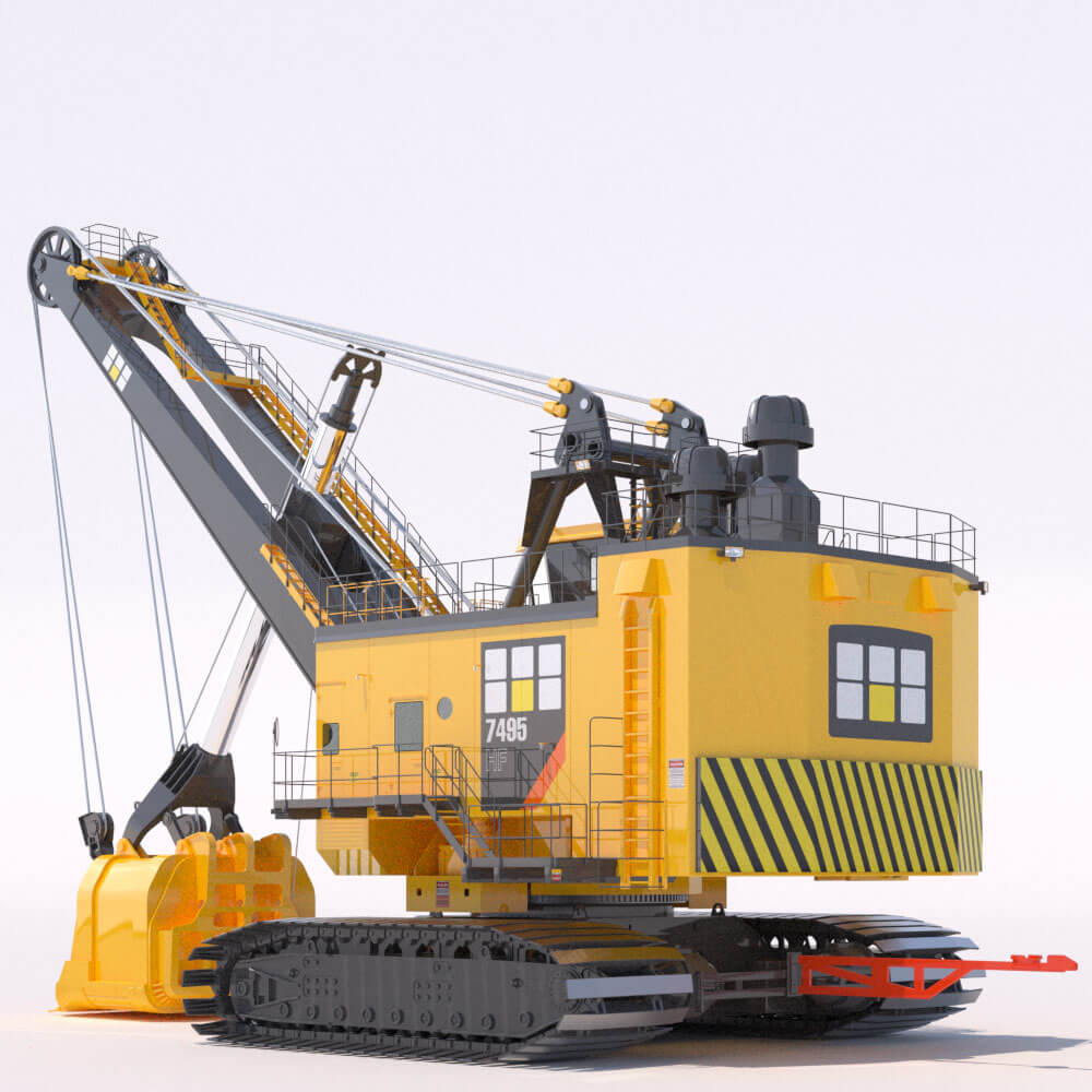 Rope Shovel CAT 7495 HF - 3D Model by ArqArt