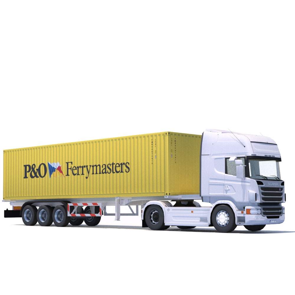 Scania R730 with 10 Containers - 3D Model by ArqArt