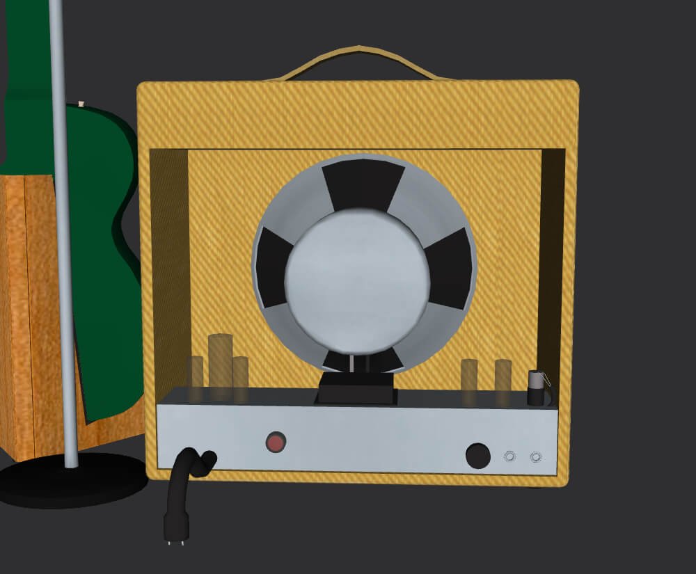 50'S Style Amp Guitar and Mic - 3D Model by Art0922 50'S Style Amp Guitar and Mic - 3D Model by Art0922