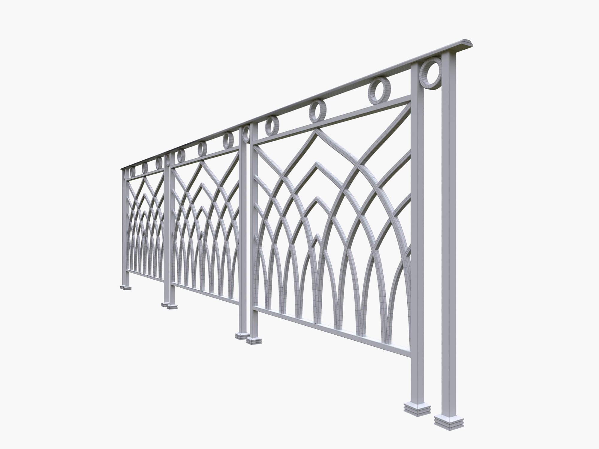 Gothic Style Railing - 3D Model by Artdeco 3d