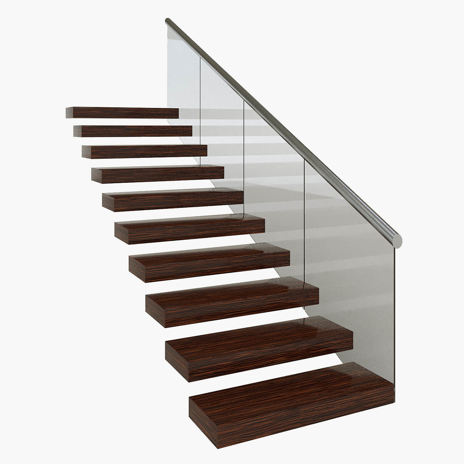 Stair Railing Render Stairs With Glass Railings - 3D Model by Artdeco 3d