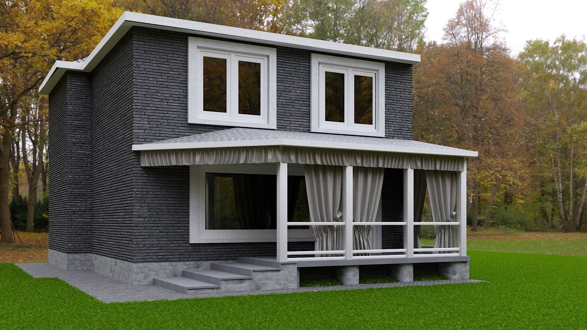 Terrace With Porch 3D Model by Artdeco 3d