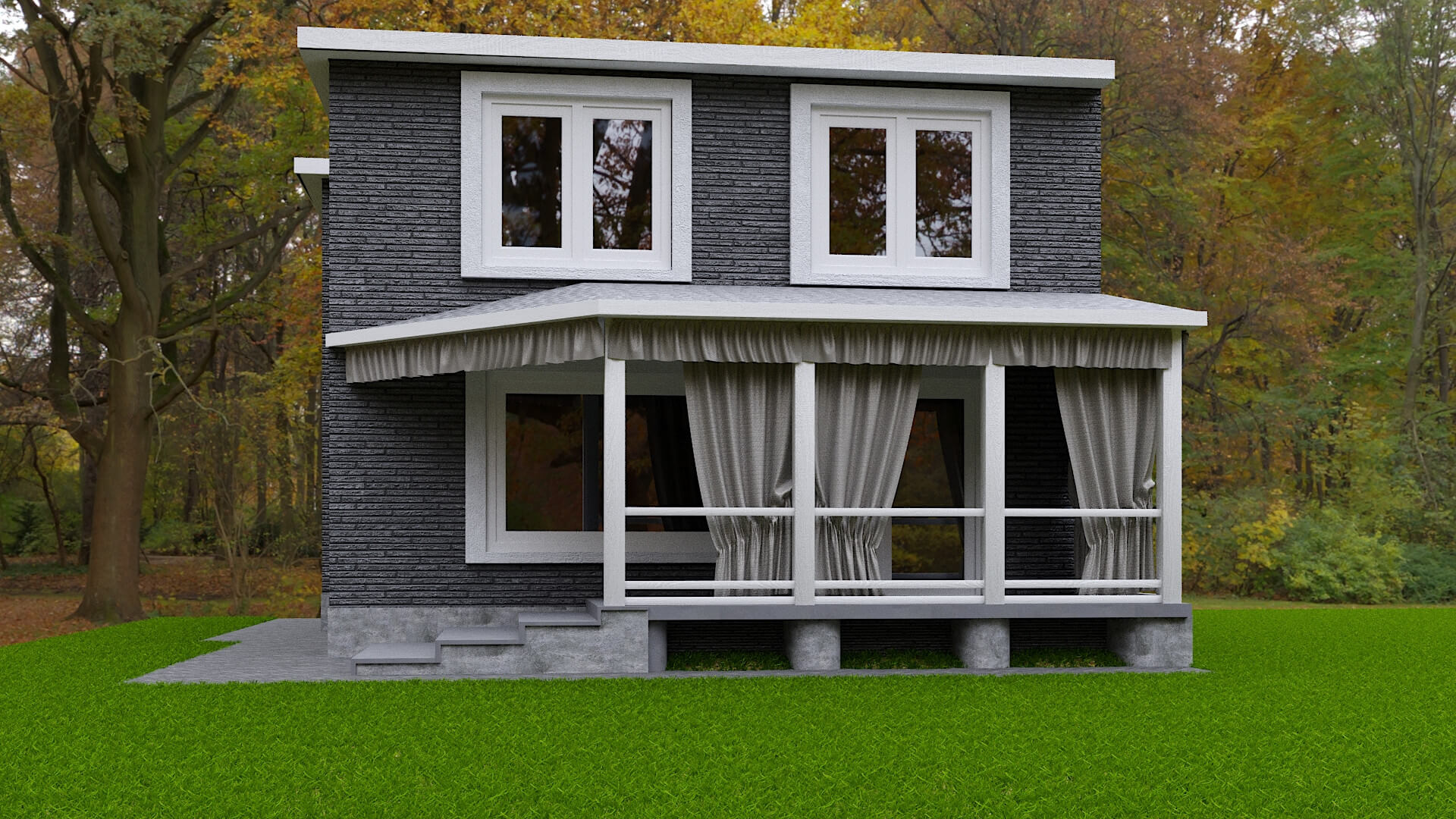 Terrace With Porch 3D Model by Artdeco 3d