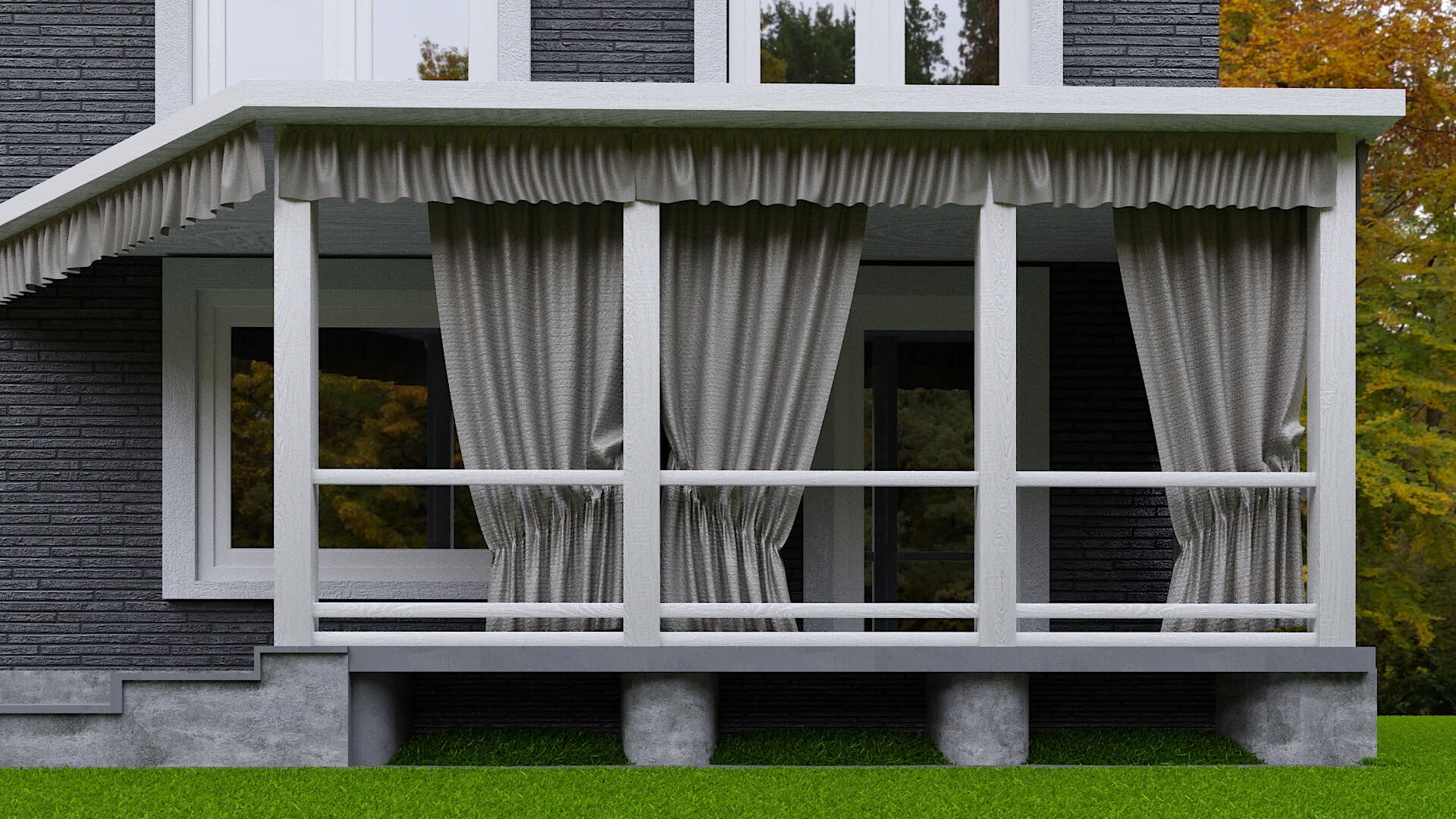 Terrace With Porch 3D Model by Artdeco 3d