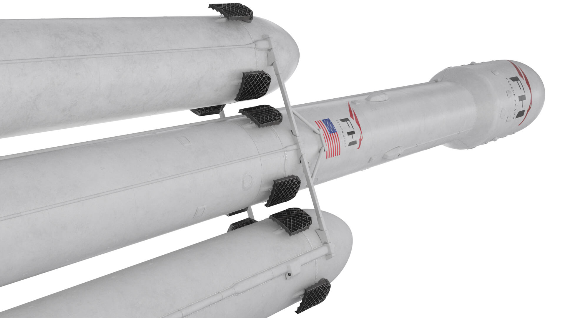 Wltk SpaceX Falcon Heavy 1/233 Scale Diecast Rocket Model - 32cm Tall, Aluminum Alloy & Resin | Collector Display Piece