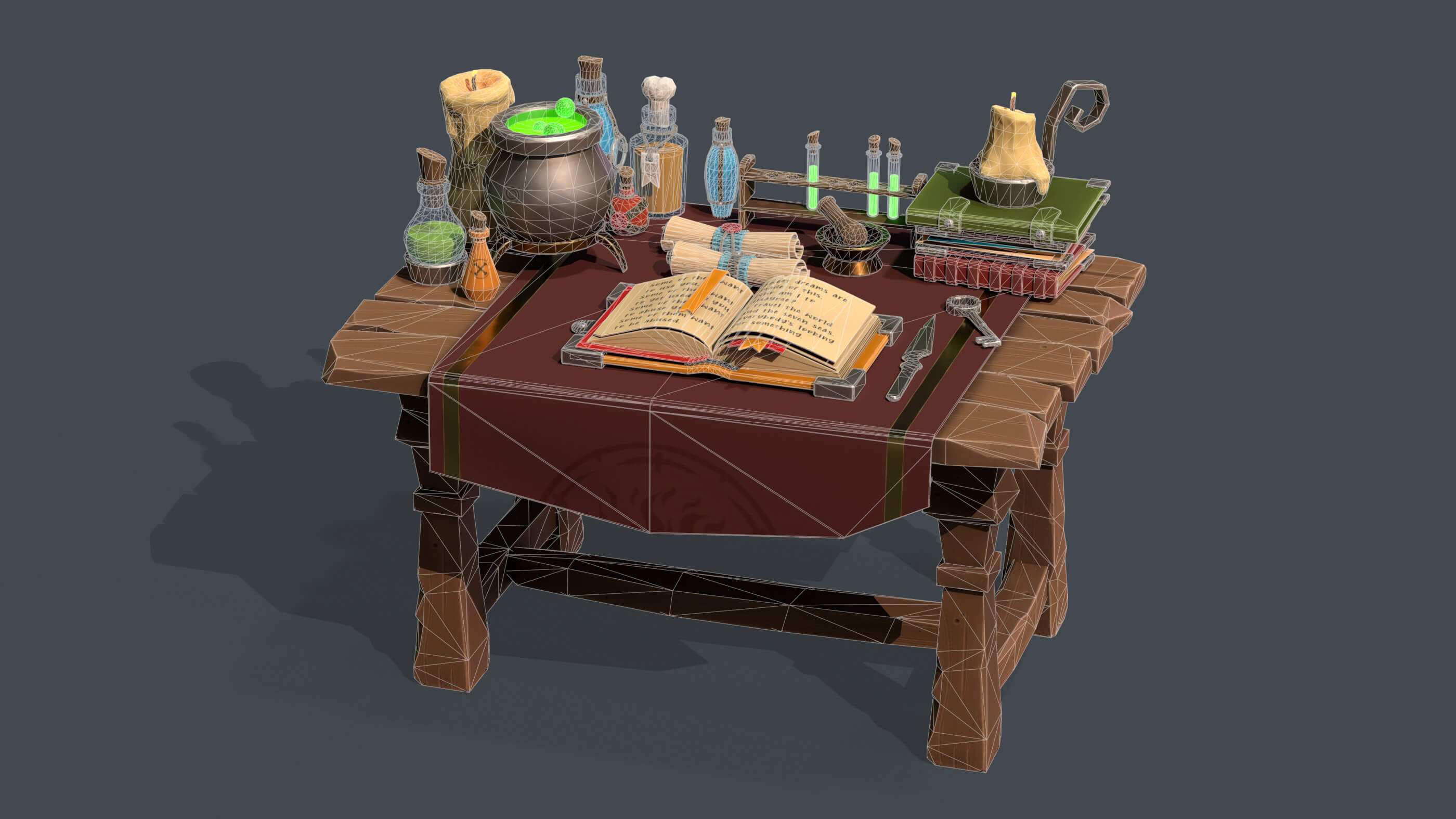 Stylized Alchemy Table 3D Model by ArtInt3d