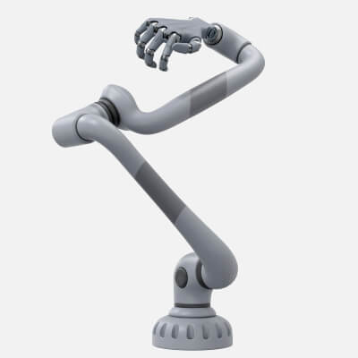 Industrial Robotic Arm with Articulated Cybernetic Hand